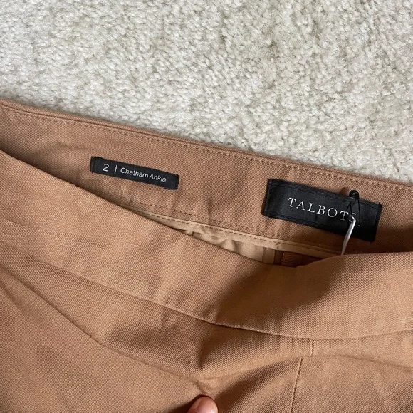 💕2 for $15💕 TALBOTS CHATHAM BUTTON-HEM ANKLE PANTS in Tan - Picture 5 of 7